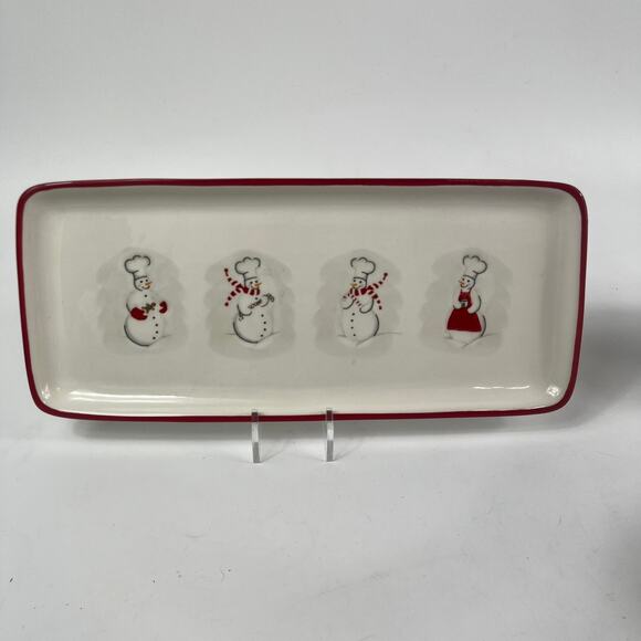 Williams-Sonoma Gingerbread Coffee Mugs Snowman Chef 13" Serving Platter Holiday - Picture 13 of 16